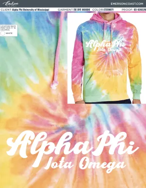 03-020320 Alpha Phi University of Mississippi Tie Dye Hoodies 2020-01