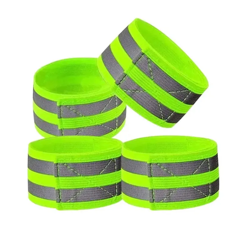 1Pc or 2Pcs High Visibility Reflective Bands on Wrist Arm Ankle Leg for Night Walking Cycling Running Safety Reflector Tape Straps