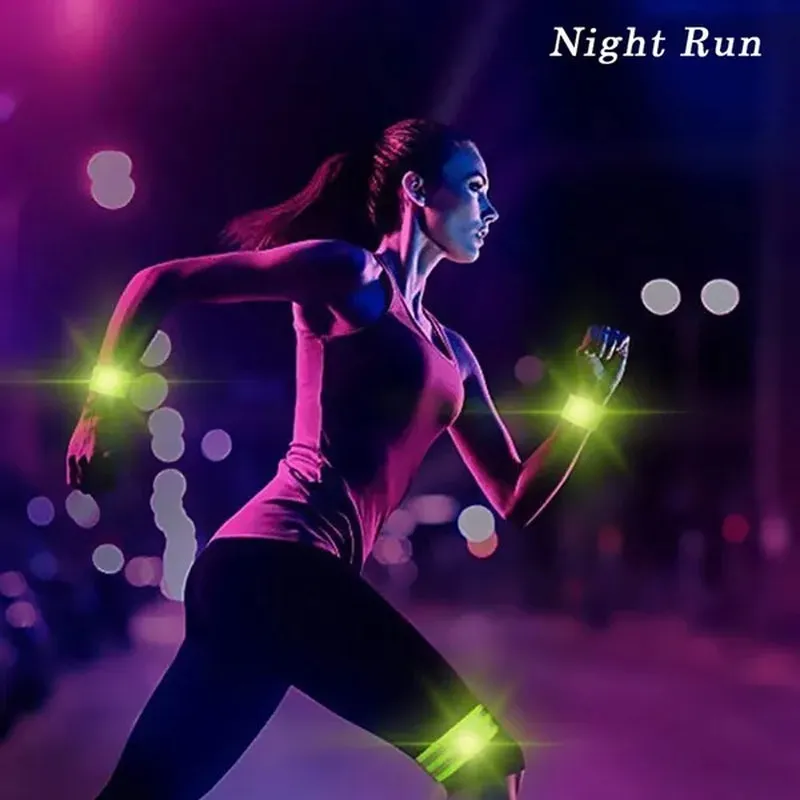 1Pc or 2Pcs High Visibility Reflective Bands on Wrist Arm Ankle Leg for Night Walking Cycling Running Safety Reflector Tape Straps