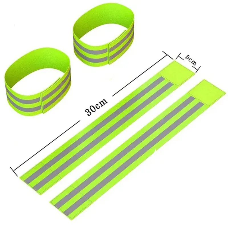 1Pc or 2Pcs High Visibility Reflective Bands on Wrist Arm Ankle Leg for Night Walking Cycling Running Safety Reflector Tape Straps