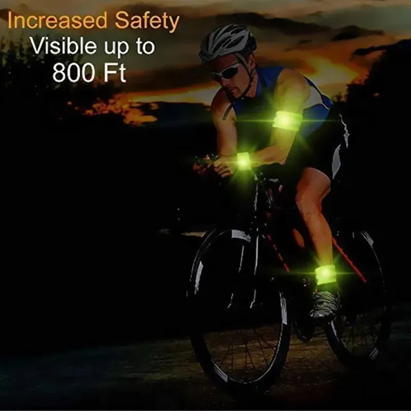 1Pc or 2Pcs High Visibility Reflective Bands on Wrist Arm Ankle Leg for Night Walking Cycling Running Safety Reflector Tape Straps