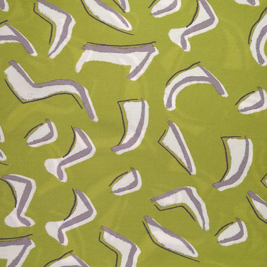 2.5oz Printed Viscose - Kelp/Mauve