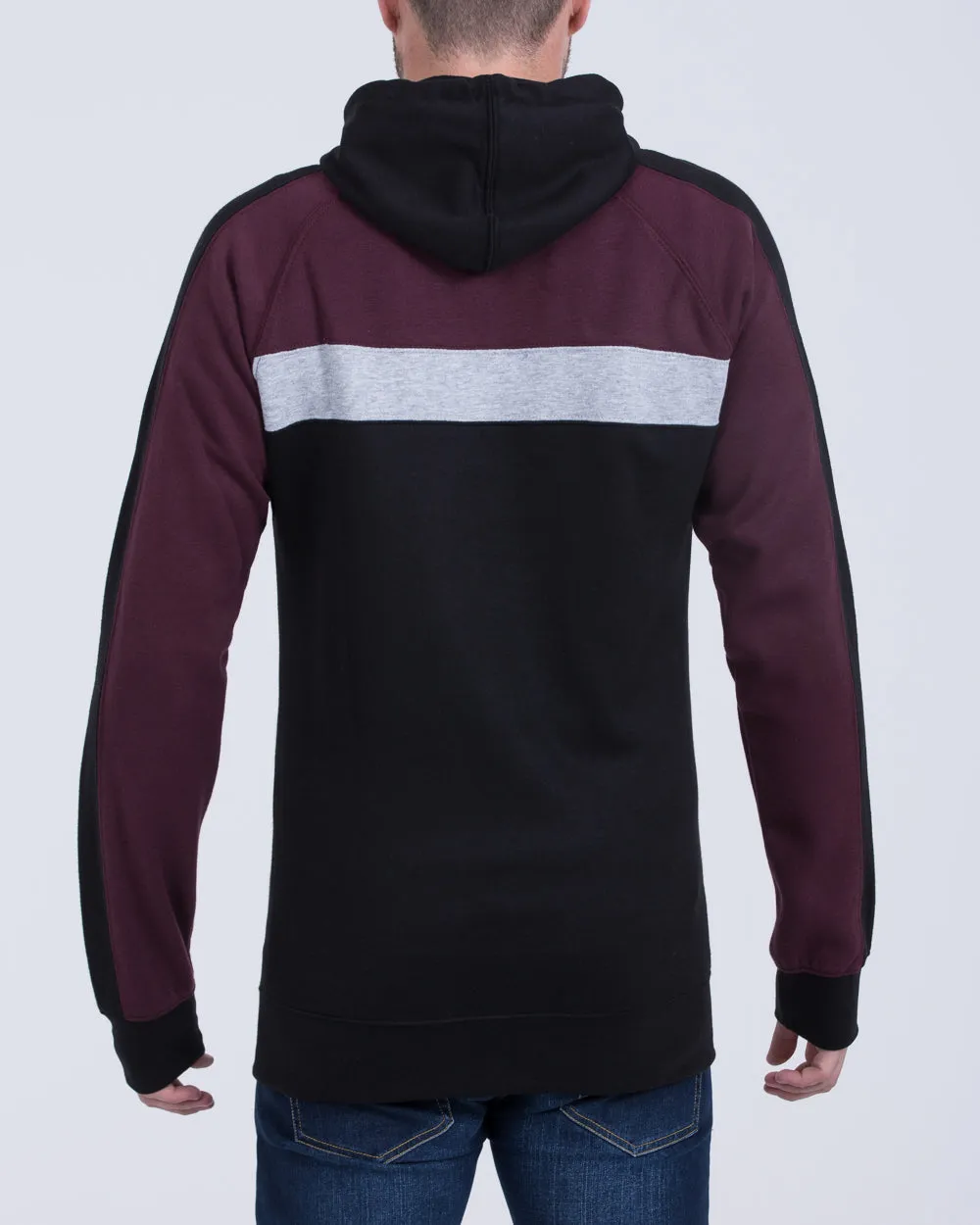 2t Zip Up Tall Chevron Hoodie (burgundy)