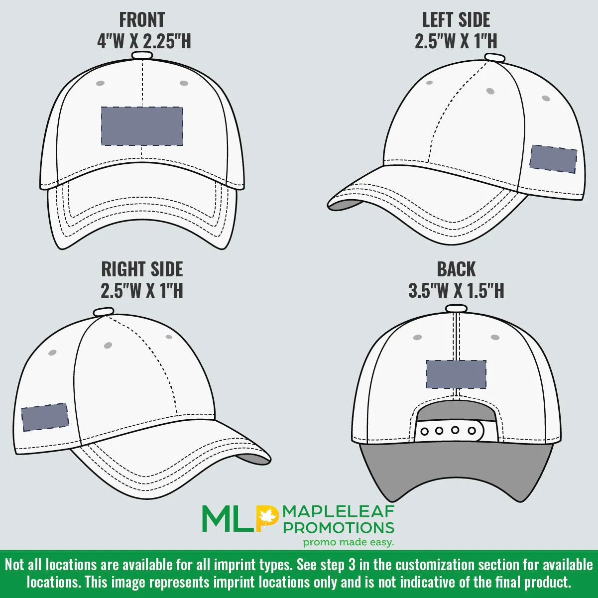 4 Panel Sports Cap with Mesh Inserts and Frabic Covered Touch Strap - Custom Embroidered