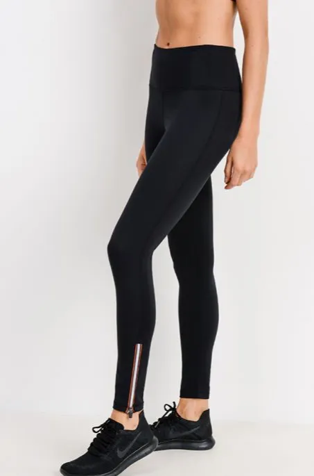 467 Acorn -  PIPED ANKLE ZIP LEGGING