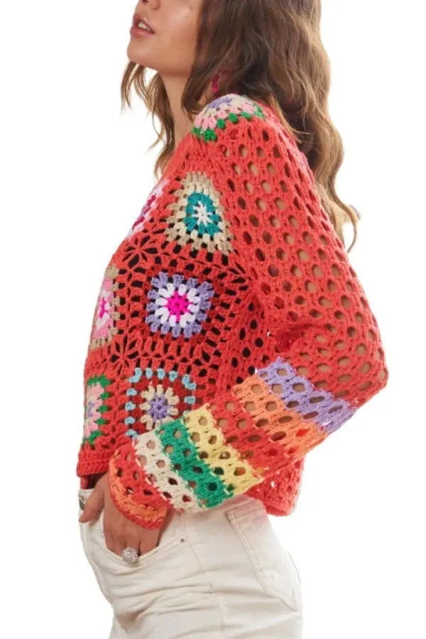 ADORA Lightweight Multi Color Crochet Top