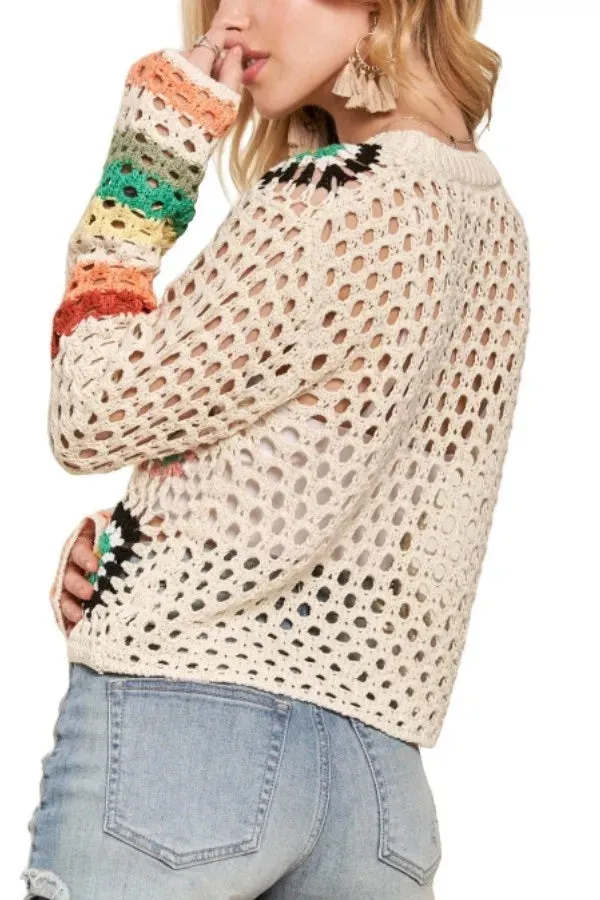 ADORA Lightweight Multi Color Crochet Top