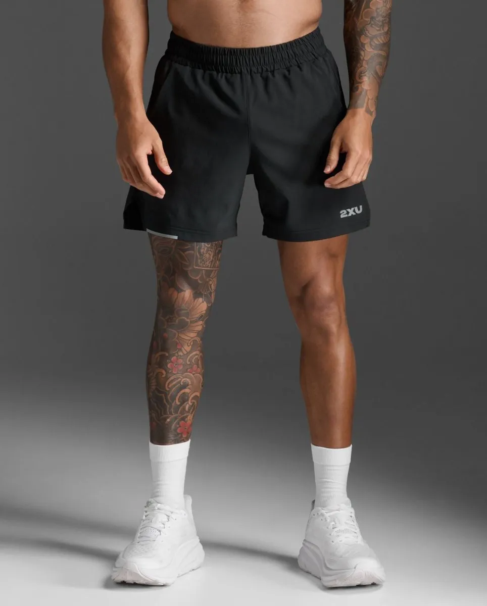 Aero 5 Inch Laufshorts Herren - black/silver reflective