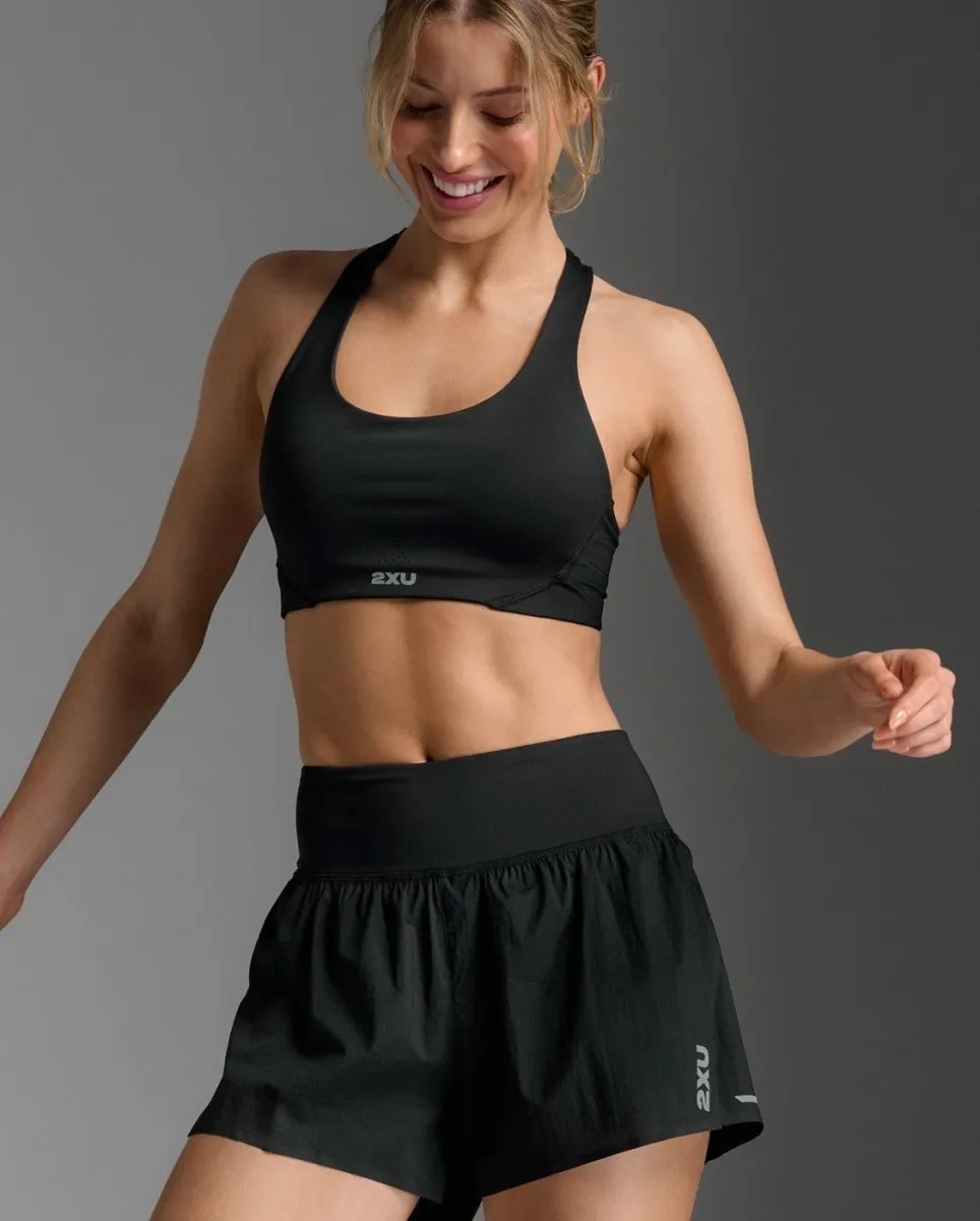 Aero Hi-Rise 2-in-1 3 Inch Shorts Laufshort Damen - black/silver reflective