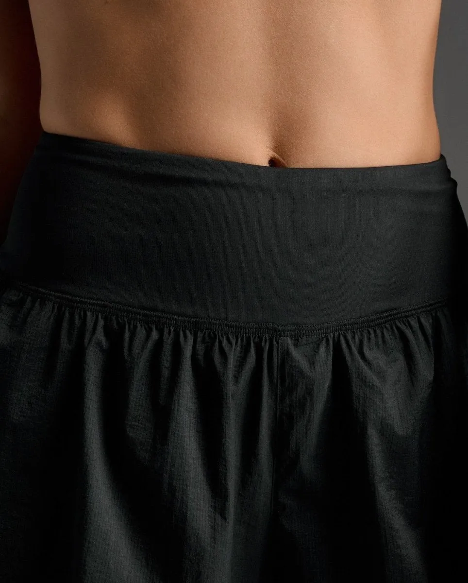 Aero Hi-Rise 2-in-1 3 Inch Shorts Laufshort Damen - black/silver reflective