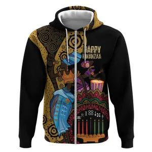 Africa Happy Kwanzaa Zip Hoodie Tribal Dance LT7