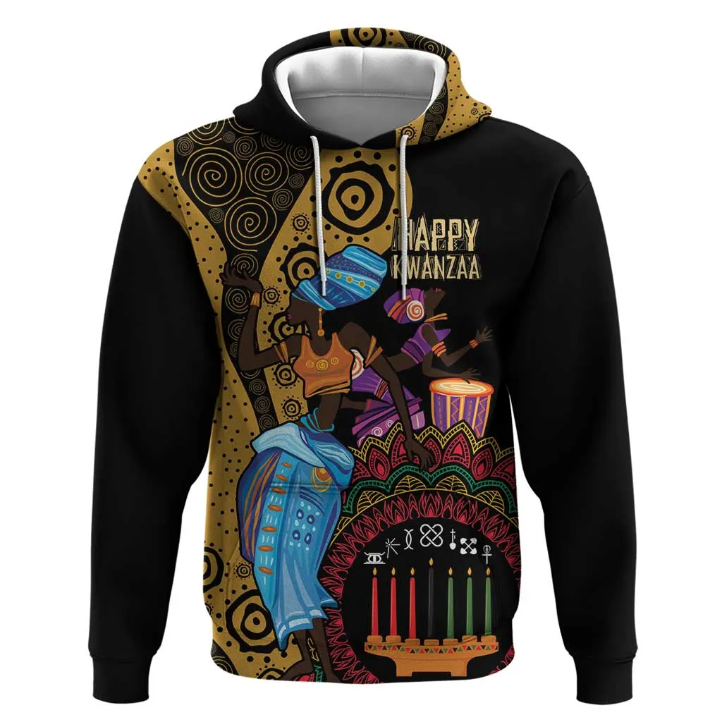 Africa Happy Kwanzaa Zip Hoodie Tribal Dance LT7