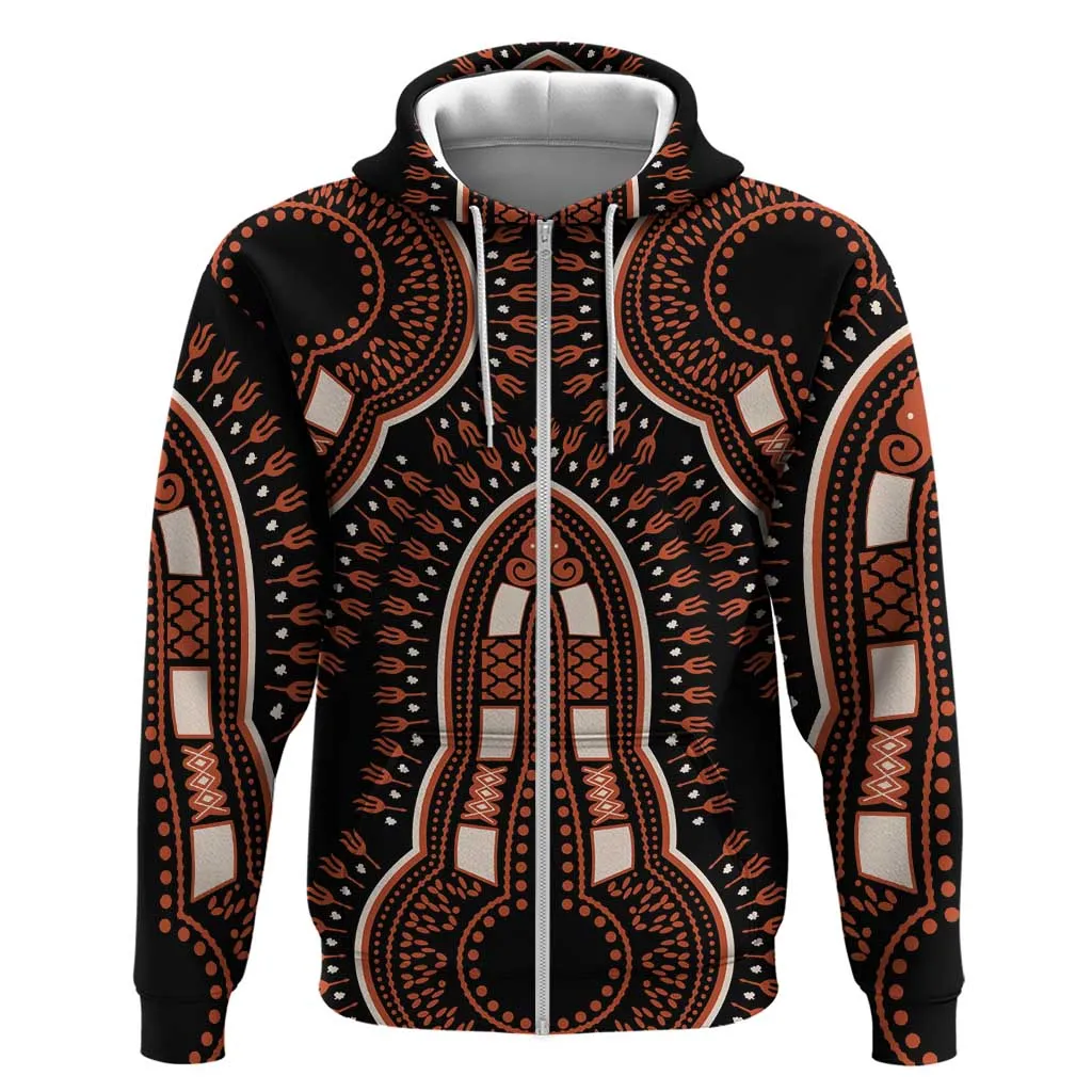 African Dashiki Zip Hoodie Afro Vintage Pattern LT01