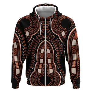 African Dashiki Zip Hoodie Afro Vintage Pattern LT01