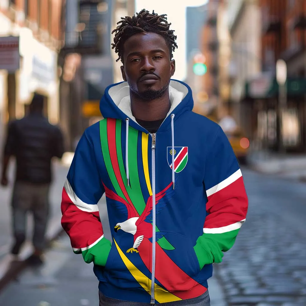 African Fish Eagle Namibia Zip Hoodie Gemsbok Supporters Style TS04