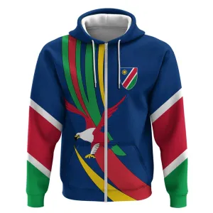 African Fish Eagle Namibia Zip Hoodie Gemsbok Supporters Style TS04