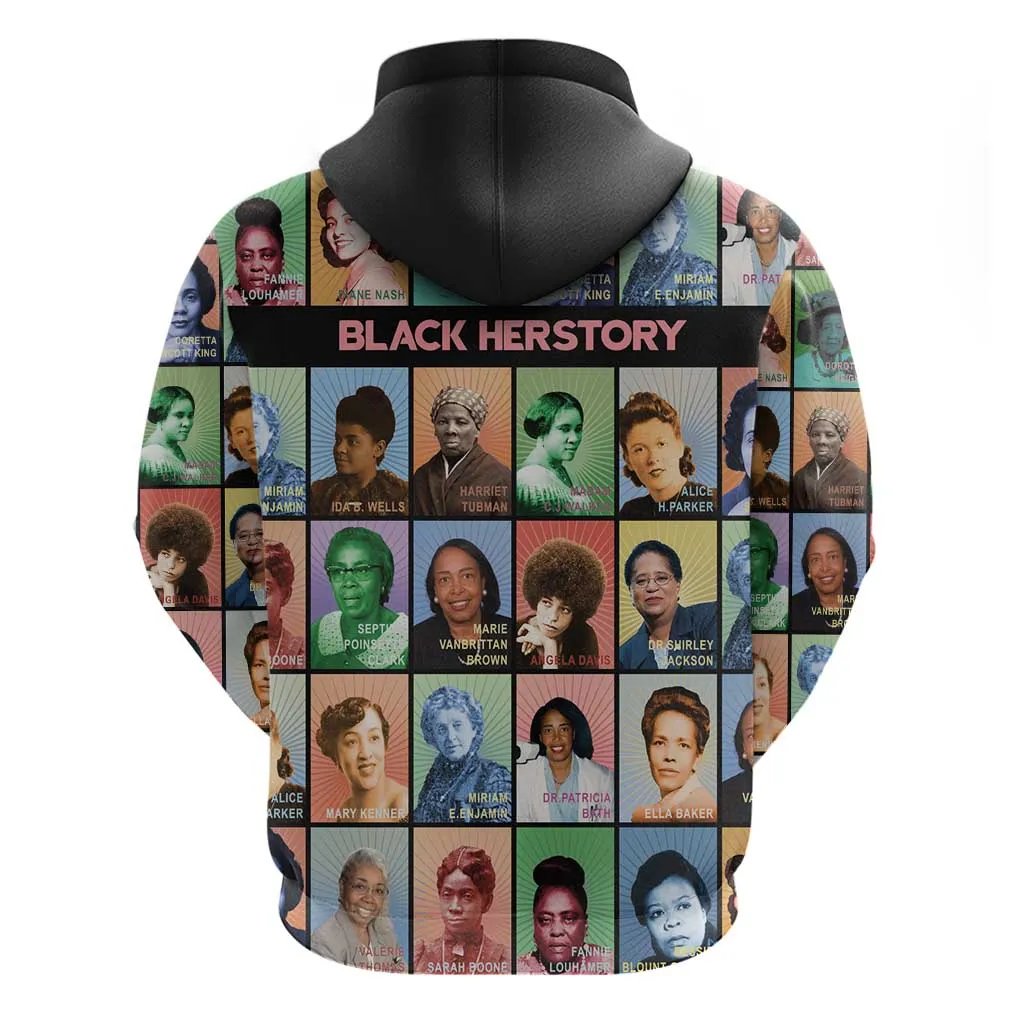 Afro Black Herstory Zip Hoodie African Women History DT03
