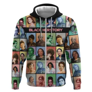 Afro Black Herstory Zip Hoodie African Women History DT03
