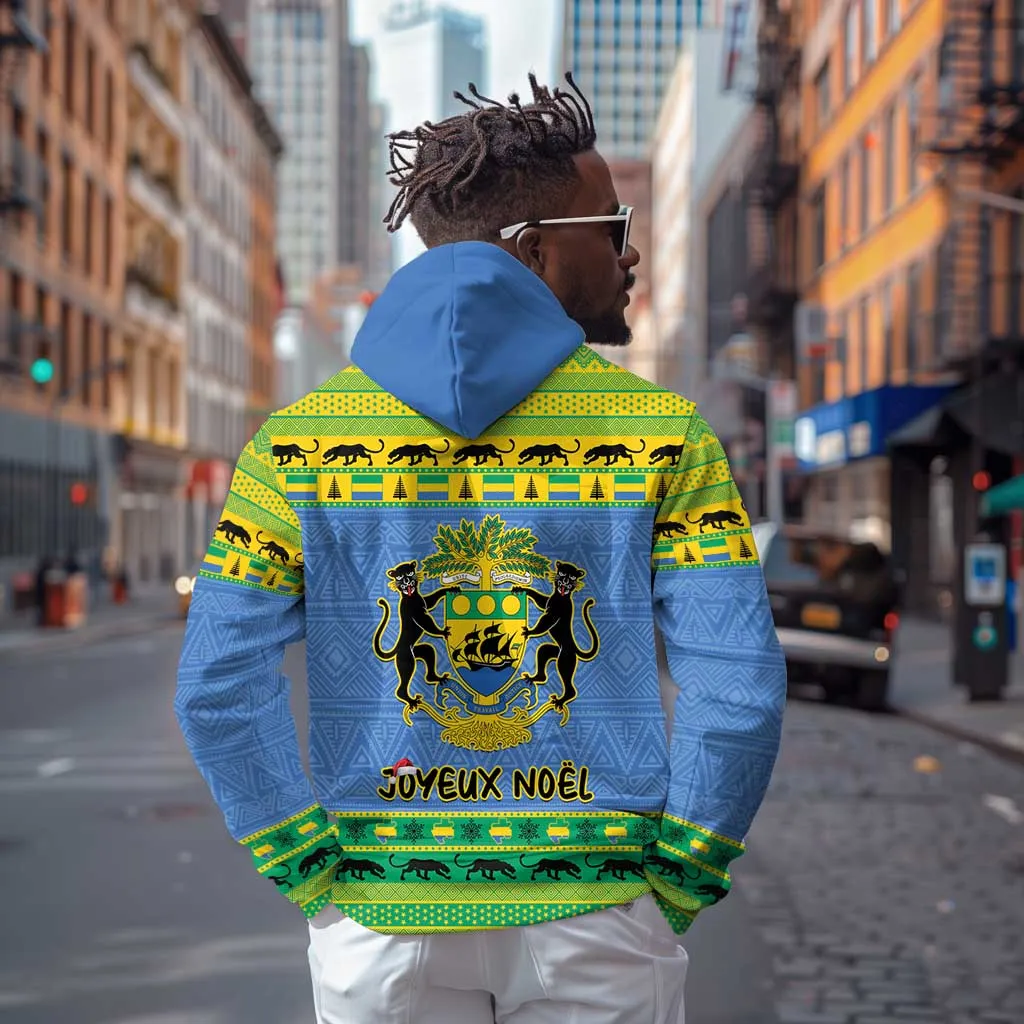 Afro Gabon Christmas Zip Hoodie Coat Of Arms Mix African Pattern LT15