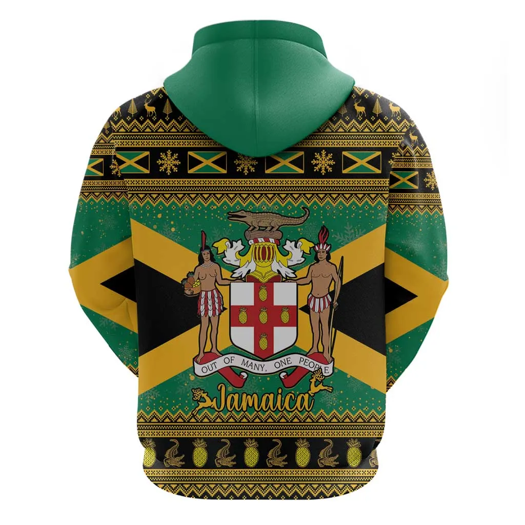 Afro-Jamaicans Zip Hoodie Coat Of Arms - Merry Christmas LT15