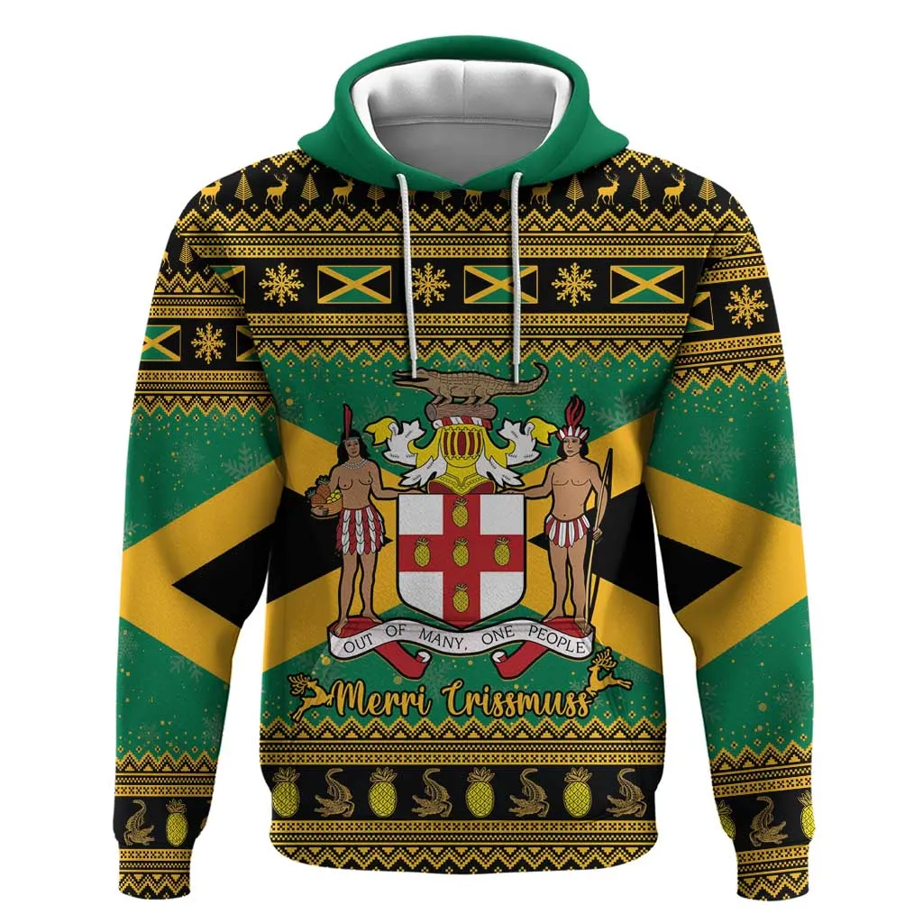 Afro-Jamaicans Zip Hoodie Coat Of Arms - Merry Christmas LT15