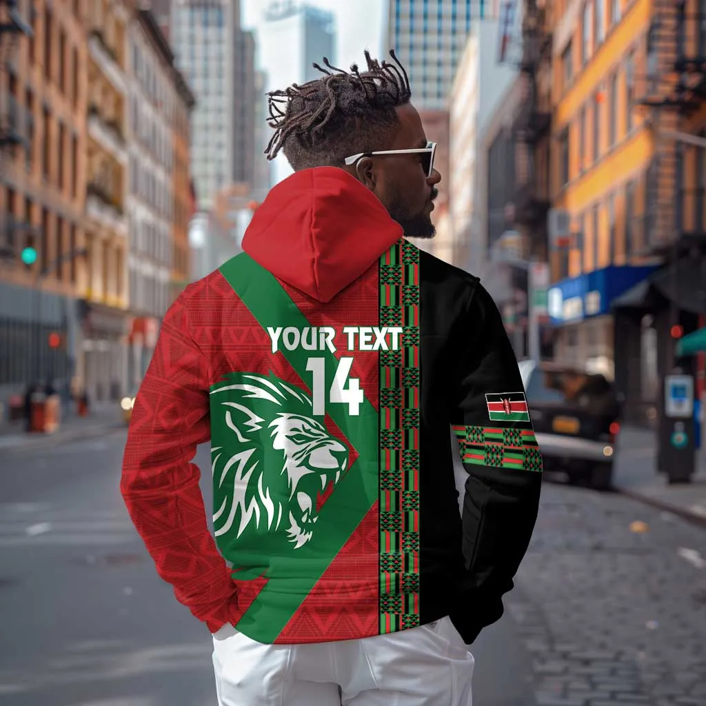 Afro Kenya Rugby Custom Zip Hoodie Go Lionesses - African Pattern LT14