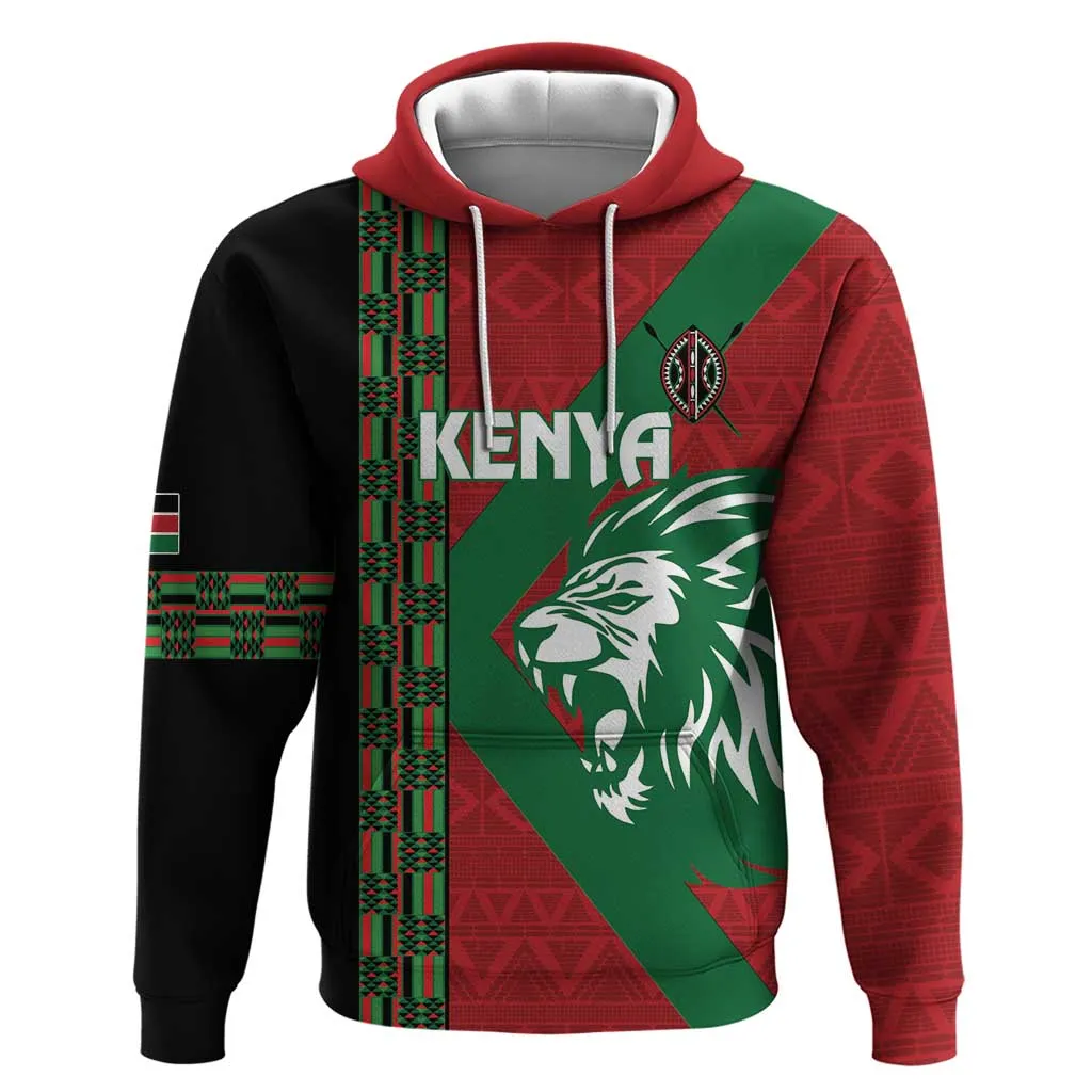 Afro Kenya Rugby Custom Zip Hoodie Go Lionesses - African Pattern LT14