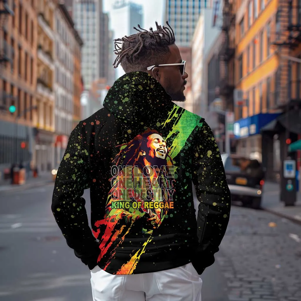 Afro Legend Bob Zip Hoodie One Love Heart Destiny LT05