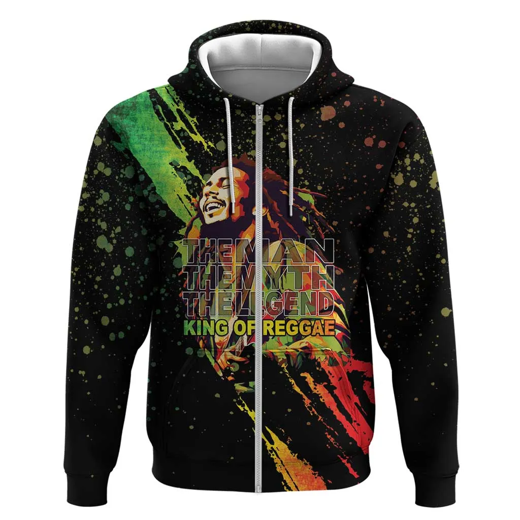 Afro Legend Bob Zip Hoodie One Love Heart Destiny LT05