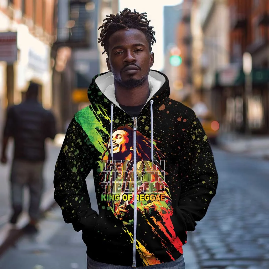 Afro Legend Bob Zip Hoodie One Love Heart Destiny LT05
