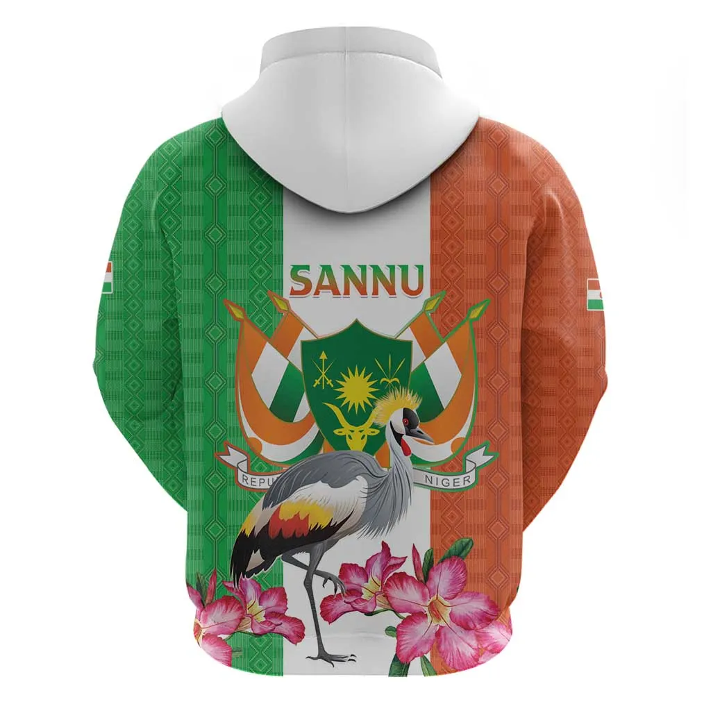 Afro Niger Sannu Zip Hoodie Coat Of Arms - African Pattern LT15