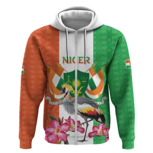Afro Niger Sannu Zip Hoodie Coat Of Arms - African Pattern LT15
