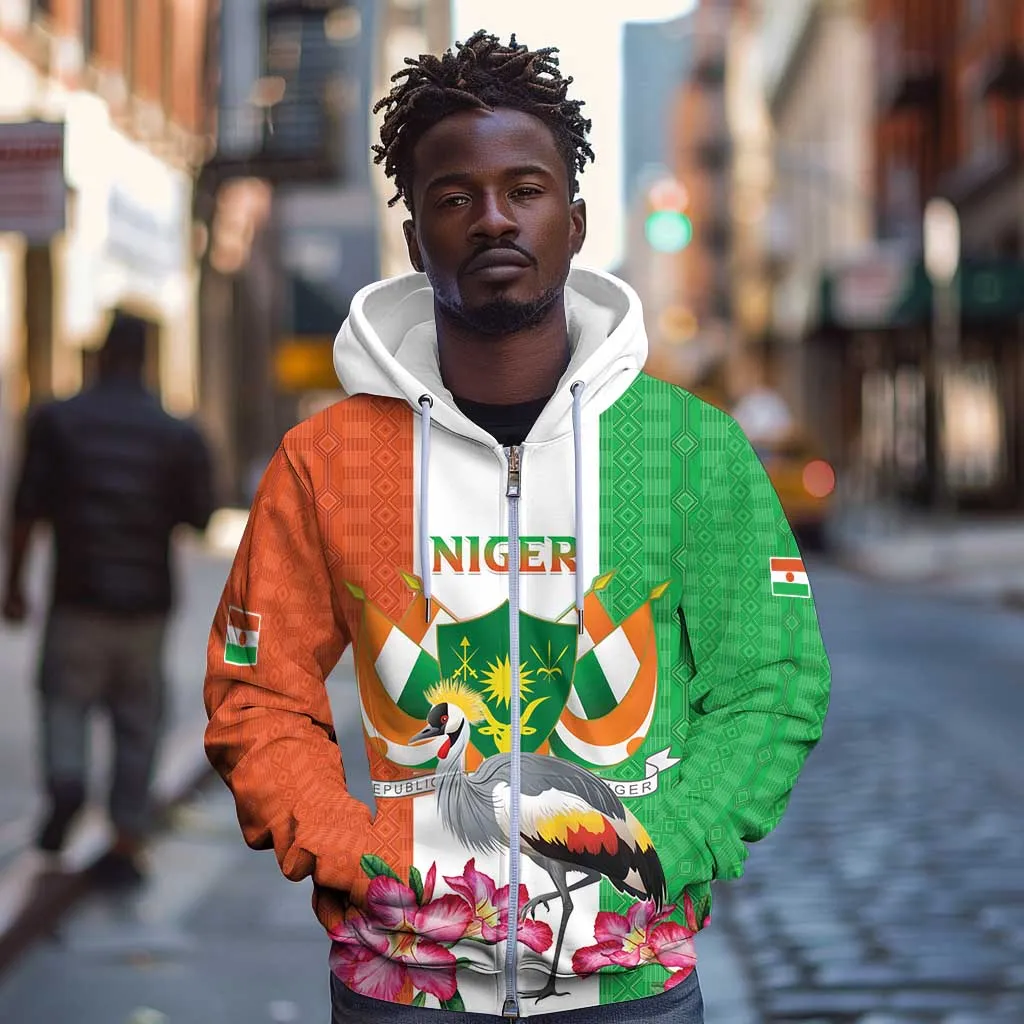 Afro Niger Sannu Zip Hoodie Coat Of Arms - African Pattern LT15