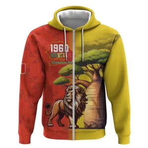 Afro Senegal Independence Day Zip Hoodie 65th Anniversary - Kente Pattern LT15