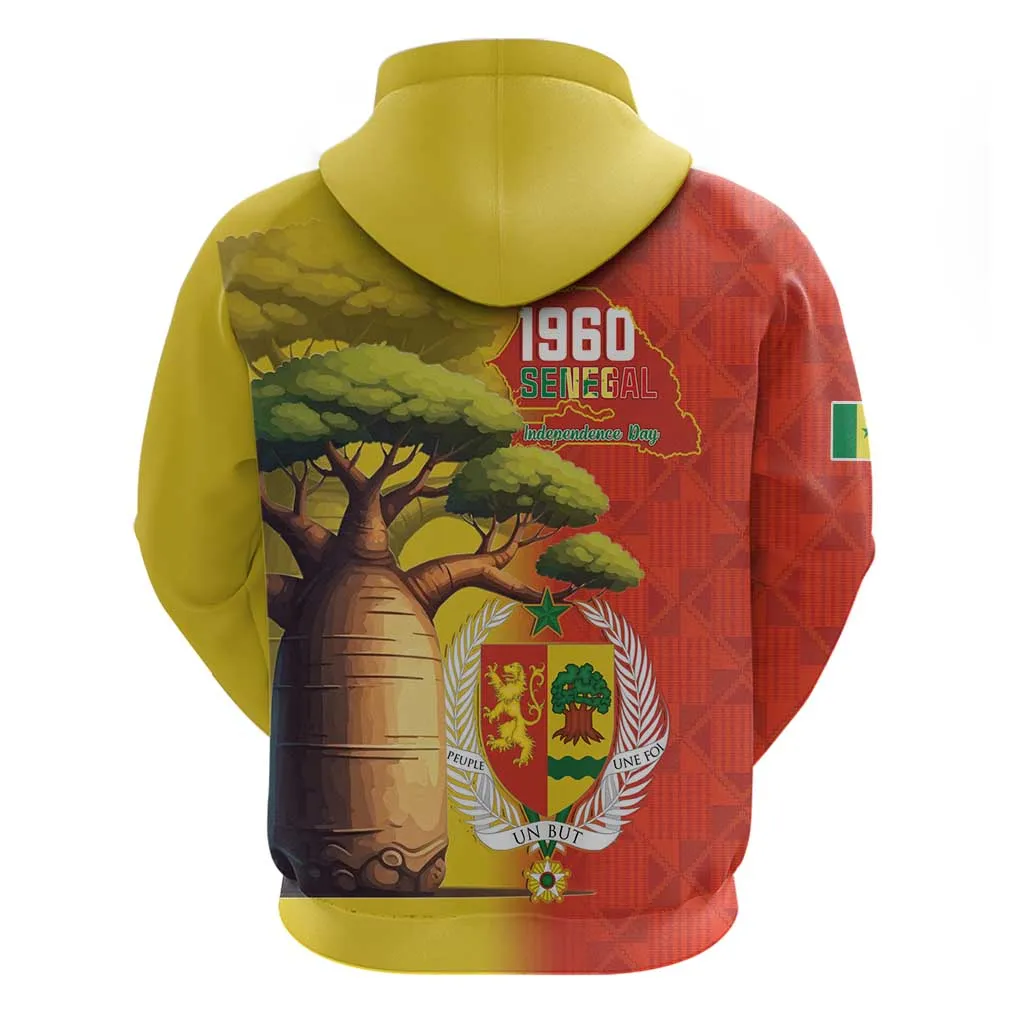 Afro Senegal Independence Day Zip Hoodie 65th Anniversary - Kente Pattern LT15