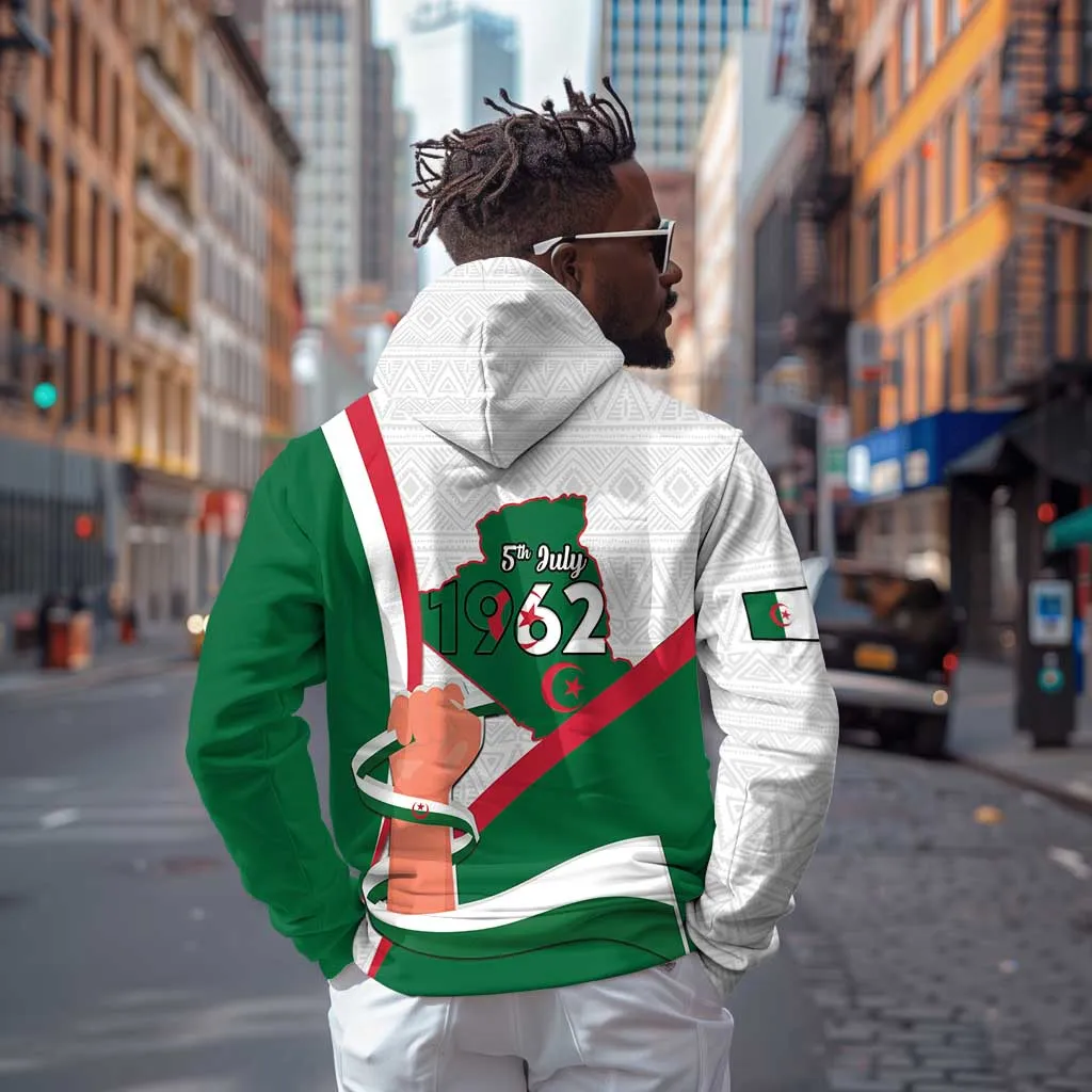 Algeria Independence Day Zip Hoodie Coat Of Arms With Maqam Echahid LT15