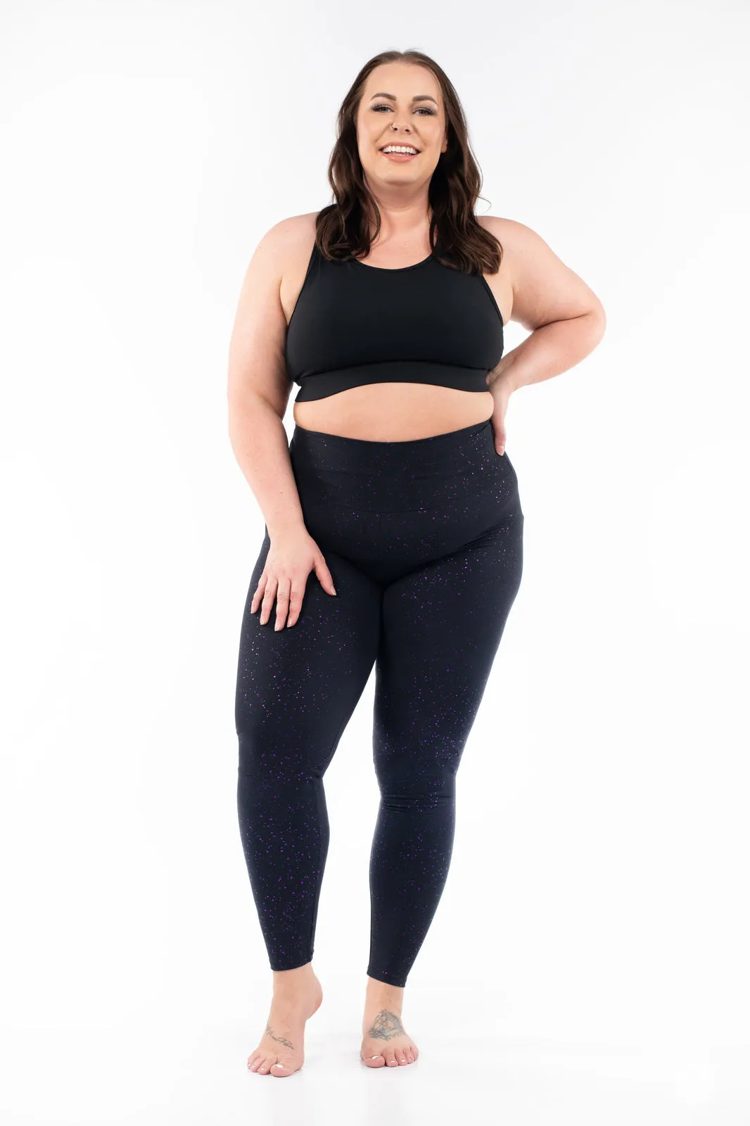Amethyst Sparkle High-Waisted Leggings