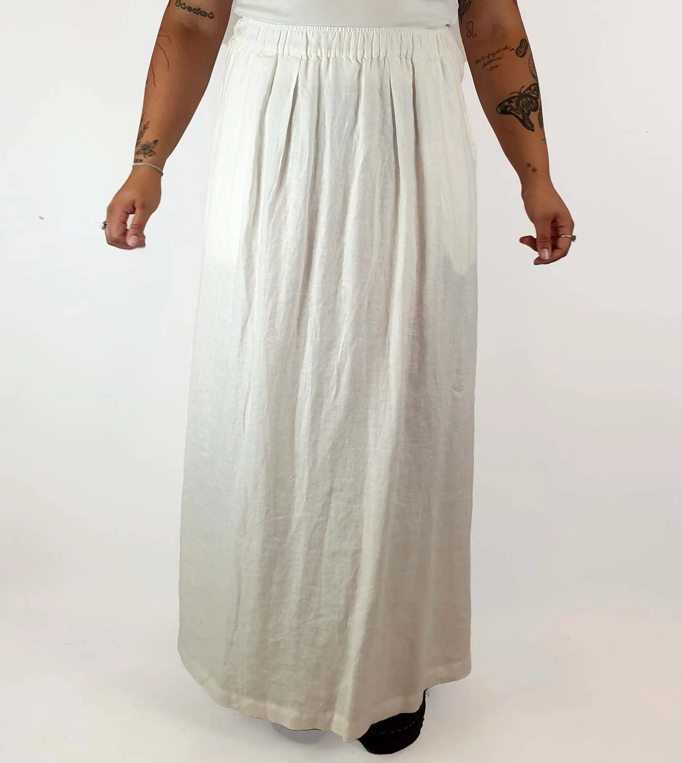 Assembly Label white linen maxi skirt size 14