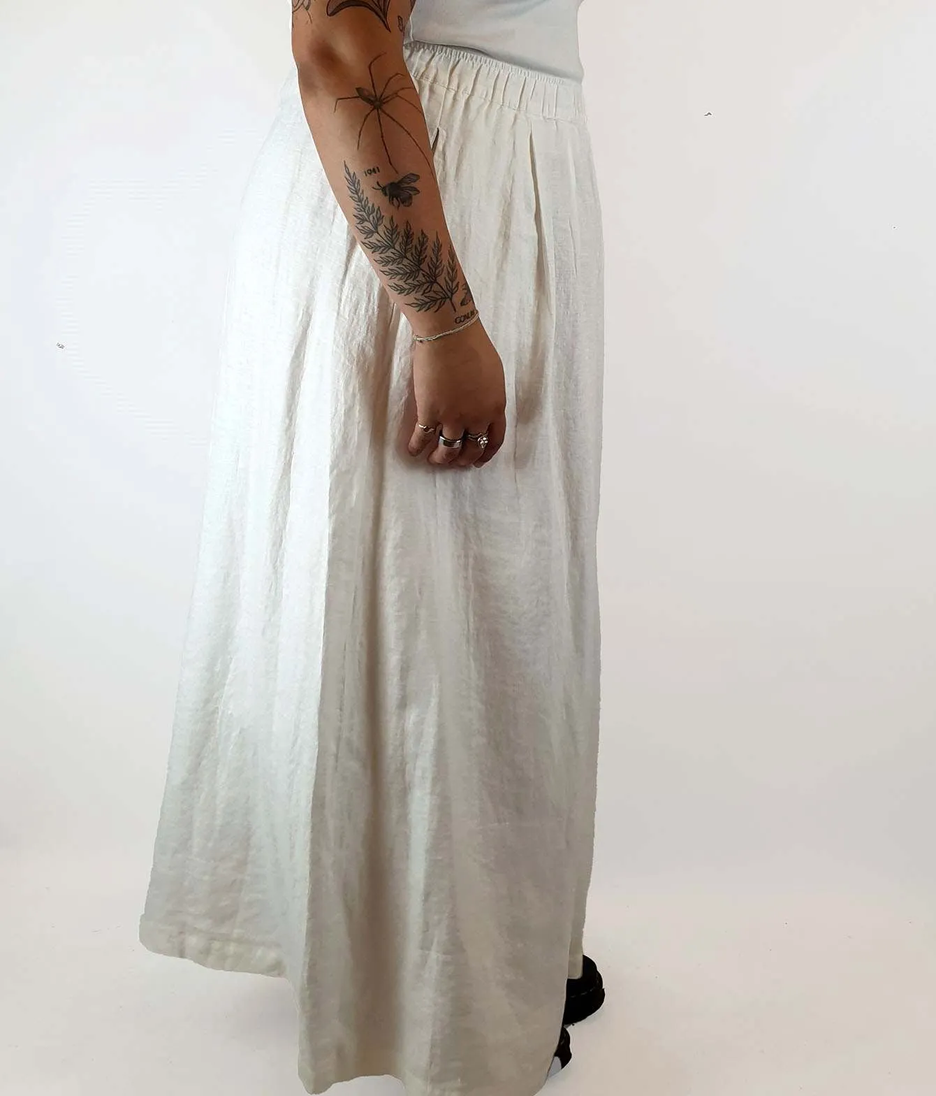 Assembly Label white linen maxi skirt size 14