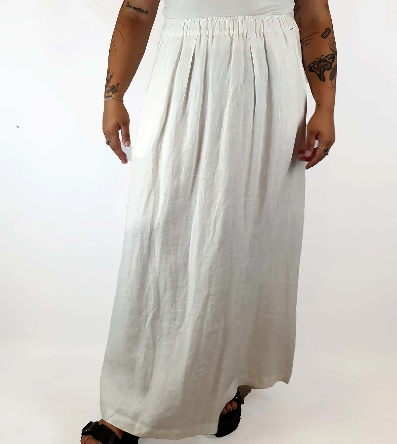 Assembly Label white linen maxi skirt size 14