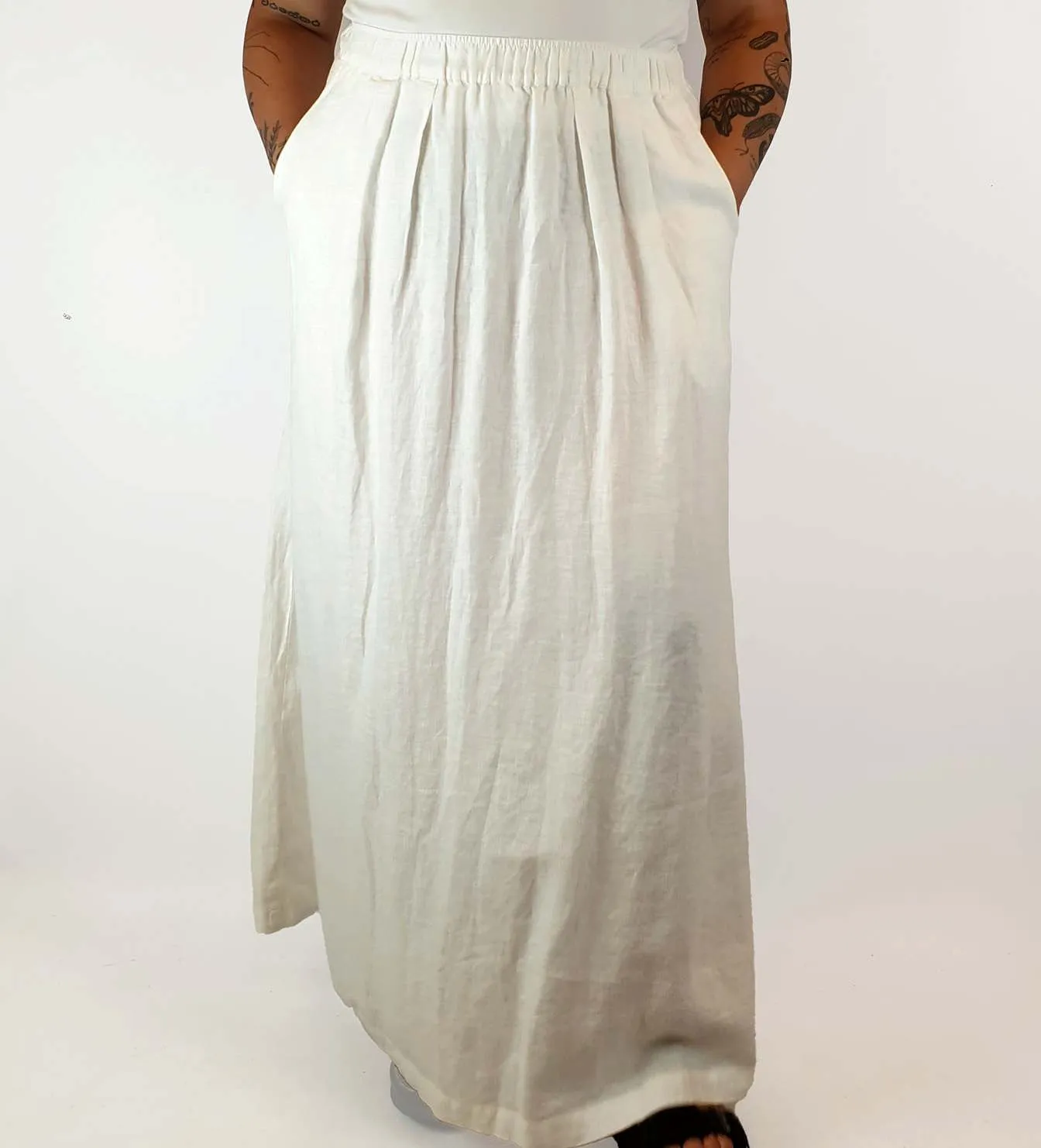 Assembly Label white linen maxi skirt size 14