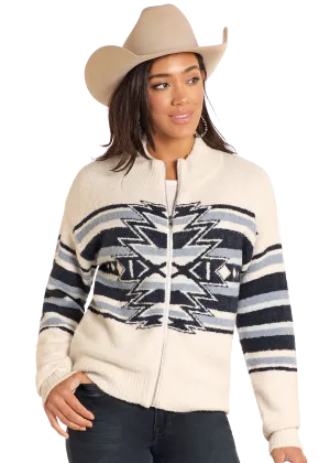 Aztec Zip Front Sweater Jacket