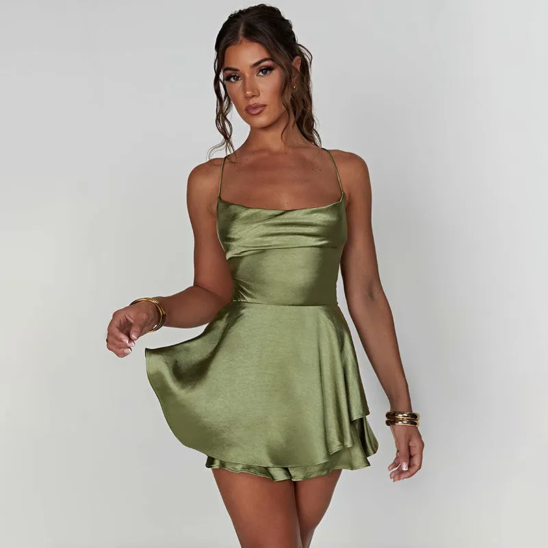 Backless Suspender Dress UB99409