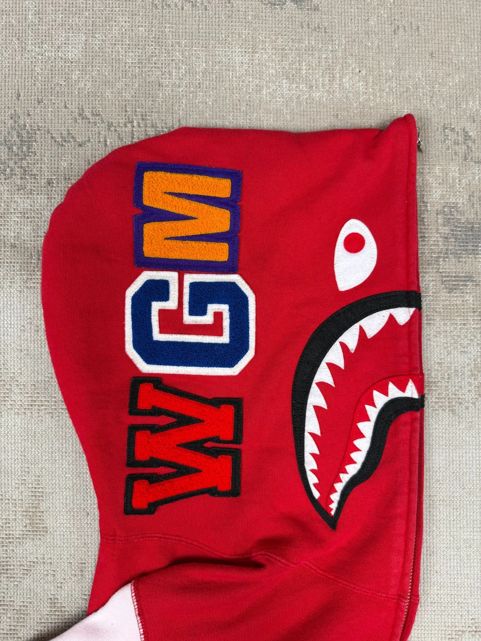 BAPE Shark Full Zip Hoodie - Red
