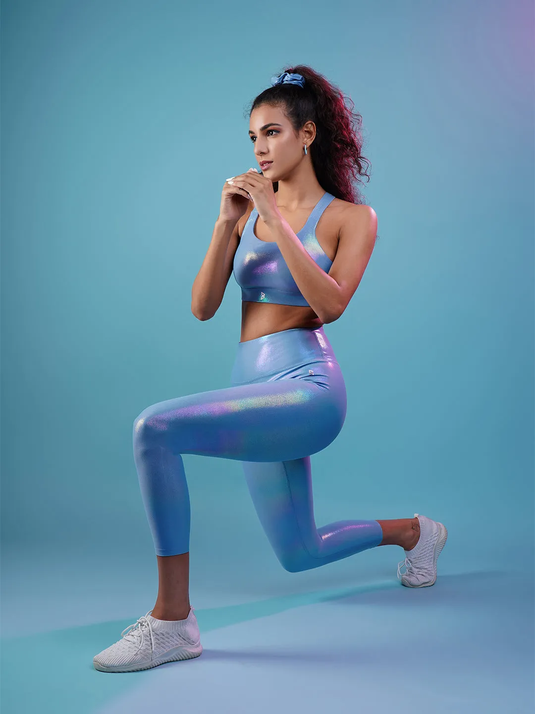 Beachy Blue Holo High Rise Leggings