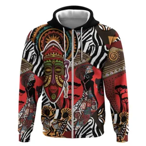 Beautiful African Women Ethnic Motifs Zip Hoodie LT9