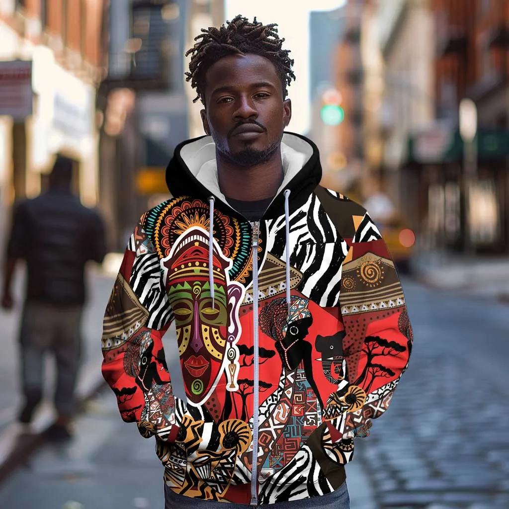 Beautiful African Women Ethnic Motifs Zip Hoodie LT9