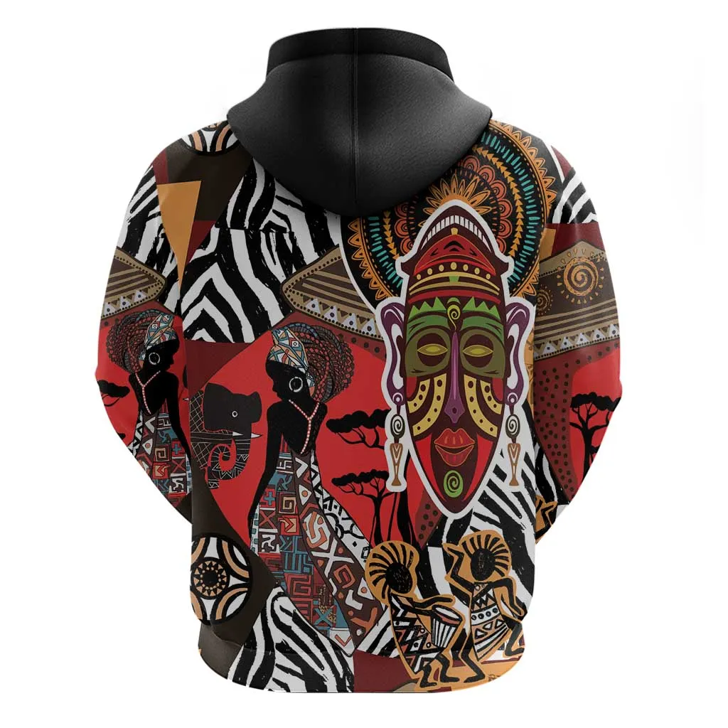 Beautiful African Women Ethnic Motifs Zip Hoodie LT9