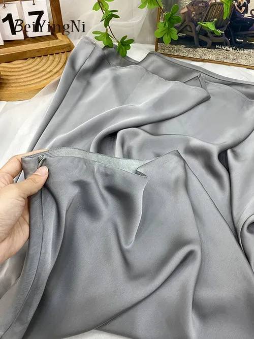 Beiyingni Elegant Satin High Waist Skirts Women Elegant Luxury Korean