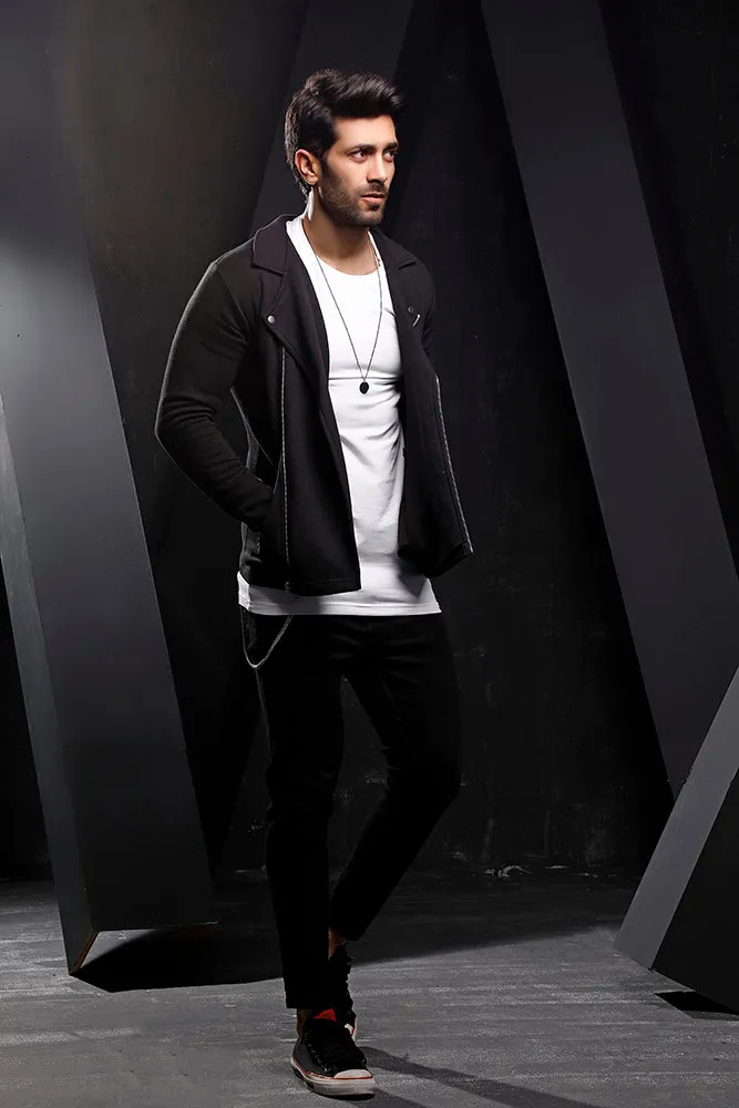 Black Fleece Biker Jacket